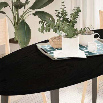 Dark Brown Solid Wood Oak Table Top - 140x60 cm Oval Shape