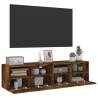 Stylish Smoked Oak TV Wall Cabinets - Set of 2 | HIPO Market