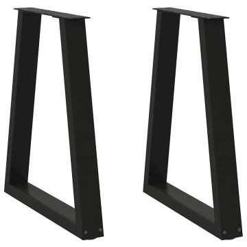 Stylish V-Shape Coffee Table Legs - 50x(72-73) cm Black Steel