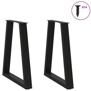 Stylish V-Shape Coffee Table Legs - 50x(72-73) cm Black Steel