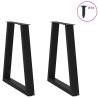 Stylish V-Shape Coffee Table Legs - 50x(72-73) cm Black Steel