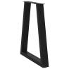 Stylish V-Shape Coffee Table Legs - 50x(72-73) cm Black Steel