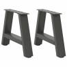 A-Shaped Coffee Table Legs (Anthracite) - Durable Steel Design