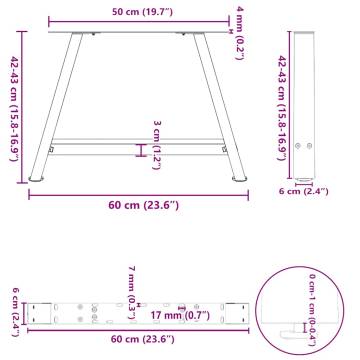 A-Shaped Coffee Table Legs - Anthracite Steel (2 pcs) | HipoMarket