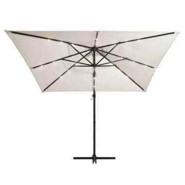 Cantilever Umbrella with LED Lights - 250x250 cm Sand