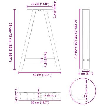 A-Shaped Coffee Table Legs - 2 pcs Black Steel | Hipomarket