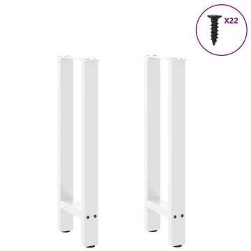 White Coffee Table Legs - 38x(72-73) cm Steel - 2 pcs