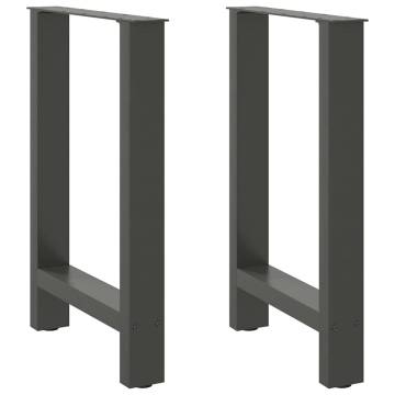 Stylish Anthracite Coffee Table Legs - 2 pcs Steel 60x(72-73) cm