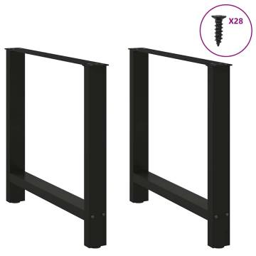 Black Coffee Table Legs - 80x(72-73)cm Steel Set of 2