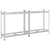 2-Layer Tyre Shelves - 2 pcs Silver | Durable Steel Storage