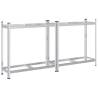 2-Layer Tyre Shelves - 2 pcs Silver | Durable Steel Storage