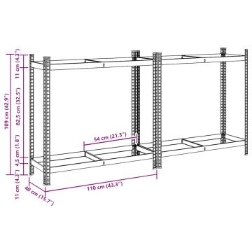 2-Layer Tyre Shelves - 2 pcs Silver | Durable Steel Storage