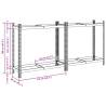 2-Layer Tyre Shelves - 2 pcs Silver | Durable Steel Storage