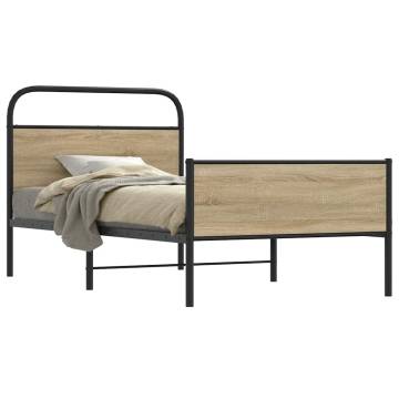 Stylish Bed Frame 107x203 cm in Sonoma Oak - Durable Design