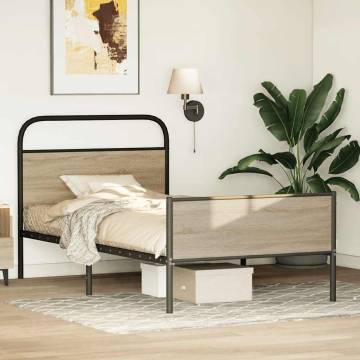 Stylish Bed Frame 107x203 cm in Sonoma Oak - Durable Design