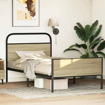 Sonoma Oak Bed Frame 90x200 cm - Sturdy & Elegant Design