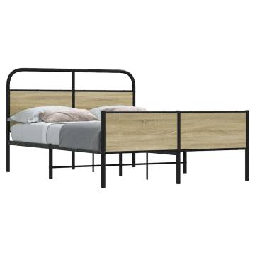 Sonoma Oak Bed Frame 135x190 cm - Classic Design