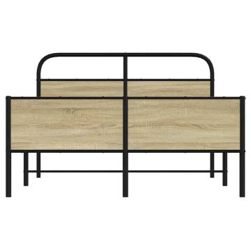 Sonoma Oak Bed Frame 135x190 cm - Classic Design