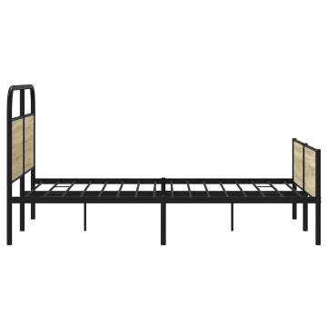 Sonoma Oak Bed Frame 135x190 cm - Classic Design