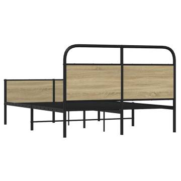 Sonoma Oak Bed Frame 135x190 cm - Classic Design