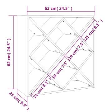 Wine Cabinet White 62x25x62 cm - Solid Wood Pine | HipoMarket