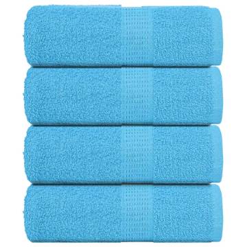 Soft Turquoise Guest Towels - 100% Cotton, 4 pcs