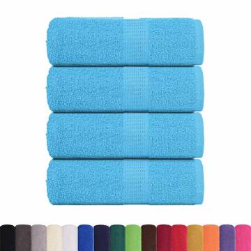 Soft Turquoise Guest Towels - 100% Cotton, 4 pcs