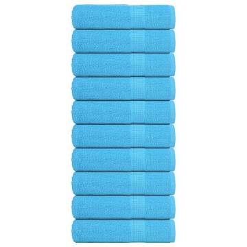 Soft Turquoise Shower Towels - 10 pcs 100% Cotton (70x140 cm)