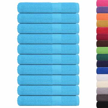 Sauna Towels - 10pcs Turquoise, 100% Cotton, 80x200cm