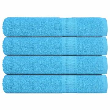 Turquoise Cotton Towels Set - 4 pcs, 100x200 cm, 360 gsm