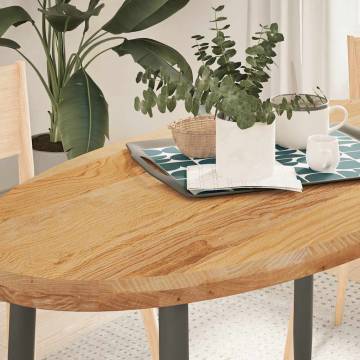 Light Brown Solid Oak Table Top - Oval 120x60 cm