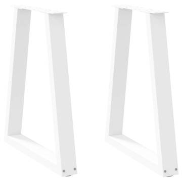 V-Shape Coffee Table Legs 2 pcs White Steel - Hipomarket