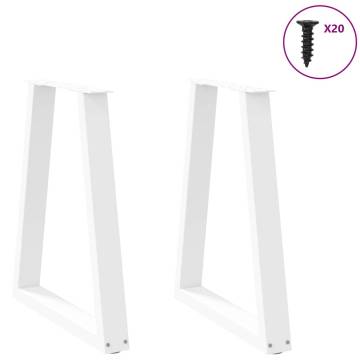 V-Shape Coffee Table Legs 2 pcs White Steel - Hipomarket