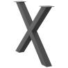 X-Shaped Dining Table Legs - Anthracite Steel (2 pcs) | HipoMarket