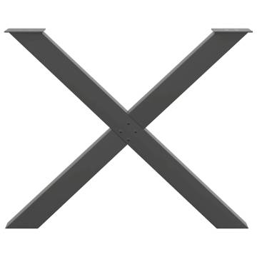 X-Shaped Dining Table Legs - Anthracite Steel (2 pcs) | HipoMarket