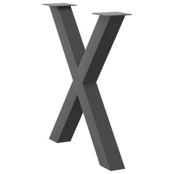 X-Shaped Dining Table Legs - Anthracite Steel - 3 pcs