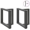 T-Shaped Coffee Table Legs - 2 pcs Anthracite Steel | HipoMarket