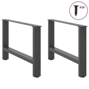 Anthracite Coffee Table Legs | Durable Steel Design - 70 cm