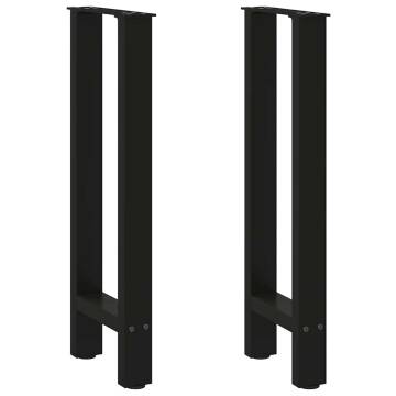 Black Coffee Table Legs - 2 pcs Steel, 28x(72-73) cm | HipoMarket