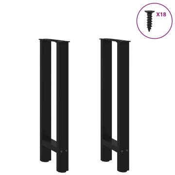 Black Coffee Table Legs - 2 pcs Steel, 28x(72-73) cm | HipoMarket