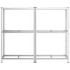 2-Layer Tyre Shelves - Silver Steel & Wood - 110x40x180 cm