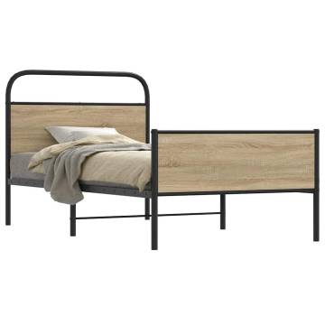 Stylish Sonoma Oak Bed Frame 90x190 cm - No Mattress Included