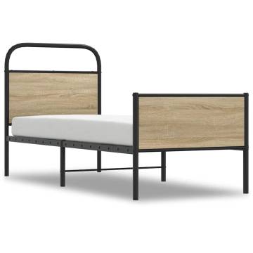 Stylish Sonoma Oak Bed Frame 90x190 cm - No Mattress Included