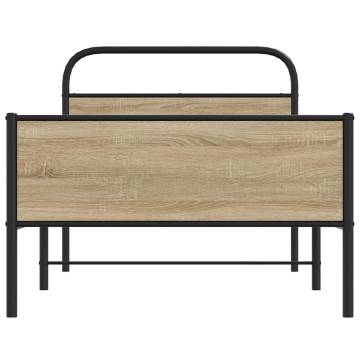 Stylish Sonoma Oak Bed Frame 90x190 cm - No Mattress Included