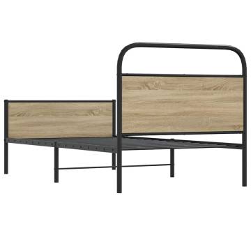 Stylish Sonoma Oak Bed Frame 90x190 cm - No Mattress Included