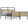  Bed Frame without Mattress 120x200 cm Sonoma Oak Engineered Wood Colour smoked oak Size 120 x 200 cm Model with headboard & high footboard 