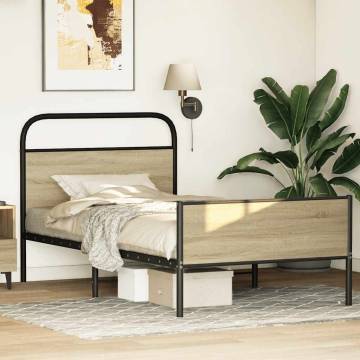 Sonoma Oak Bed Frame 100x190 cm - Sturdy & Elegant Design