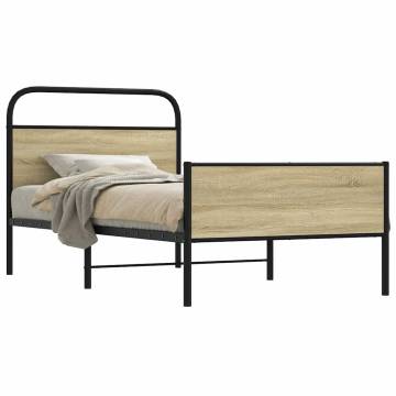 Robust 107x203 cm Bed Frame in Sonoma Oak - Engineered Wood