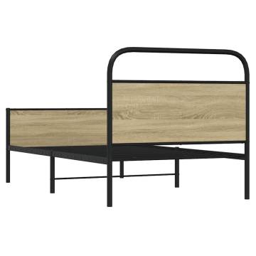 Robust 107x203 cm Bed Frame in Sonoma Oak - Engineered Wood