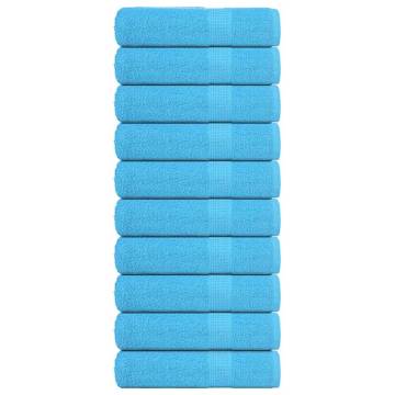 Turquoise Hand Towels - 10 Pack, 100% Cotton, 50x100 cm